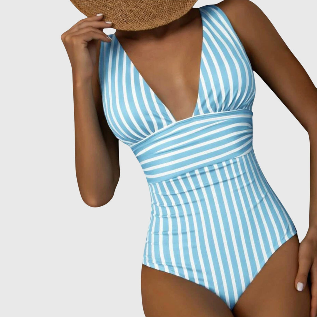 Katie — Striped Swimsuit