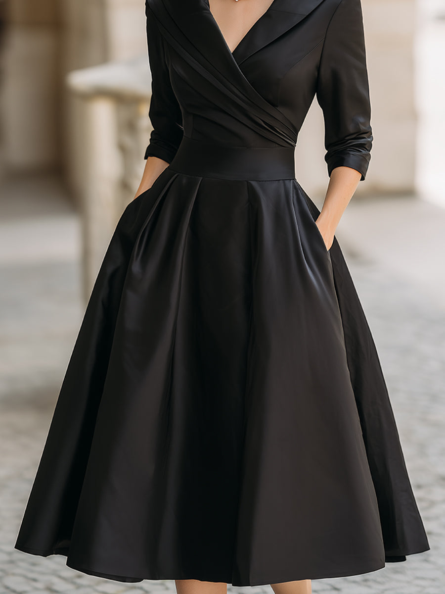 Vivienne satin midi dress – back view