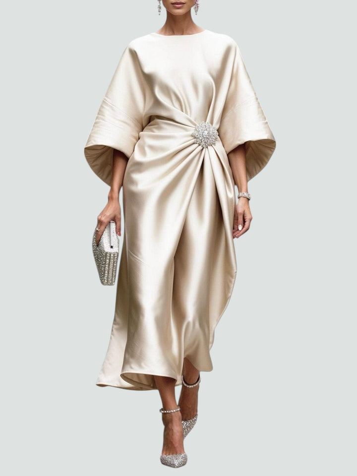 OLIVIA – ELEGANT DRAPED MIDI DRESS