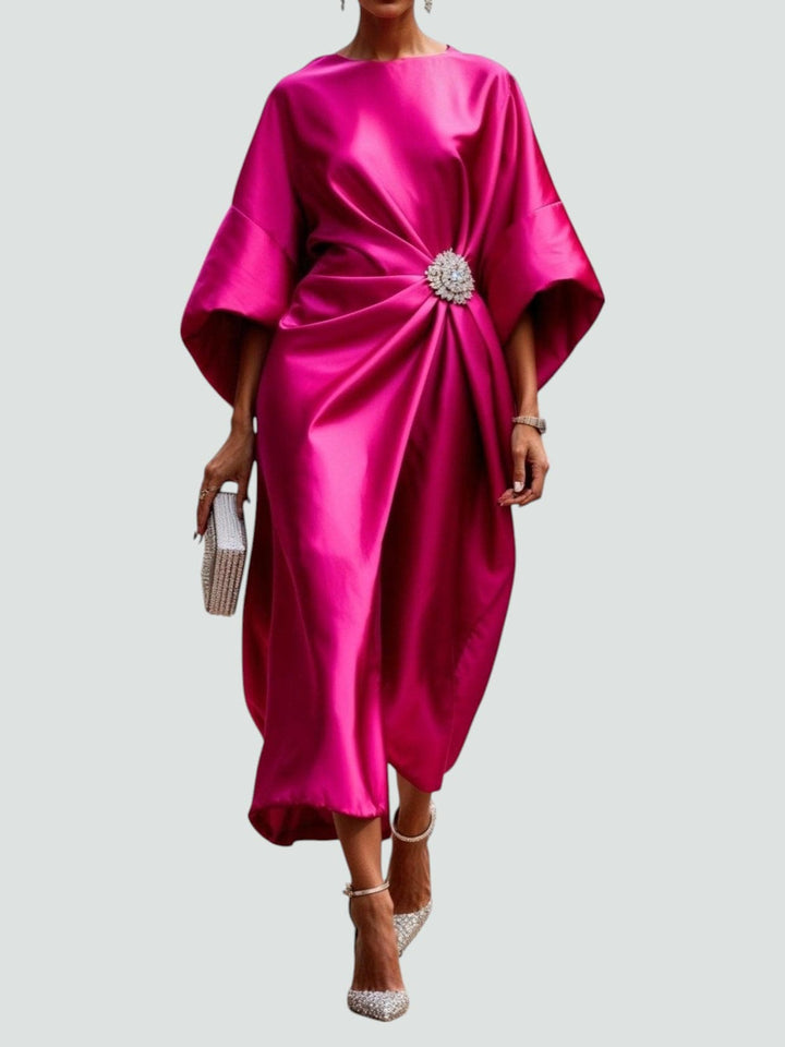 OLIVIA – ELEGANT DRAPED MIDI DRESS
