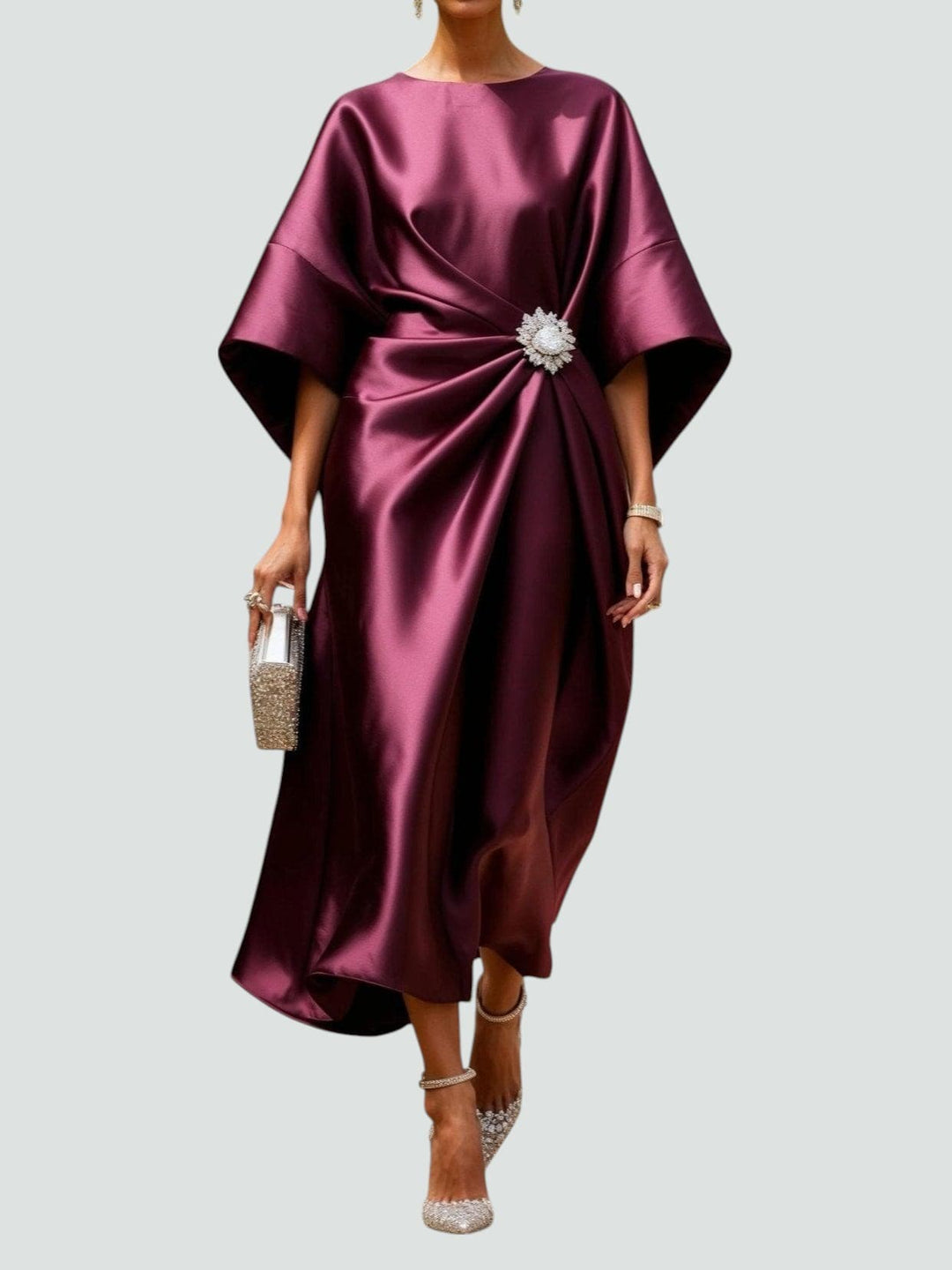 OLIVIA – ELEGANT DRAPED MIDI DRESS