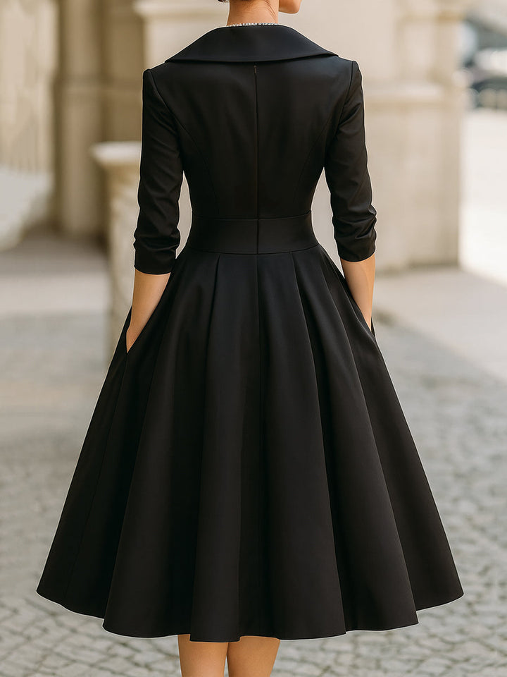 Vivienne satin midi dress – detail