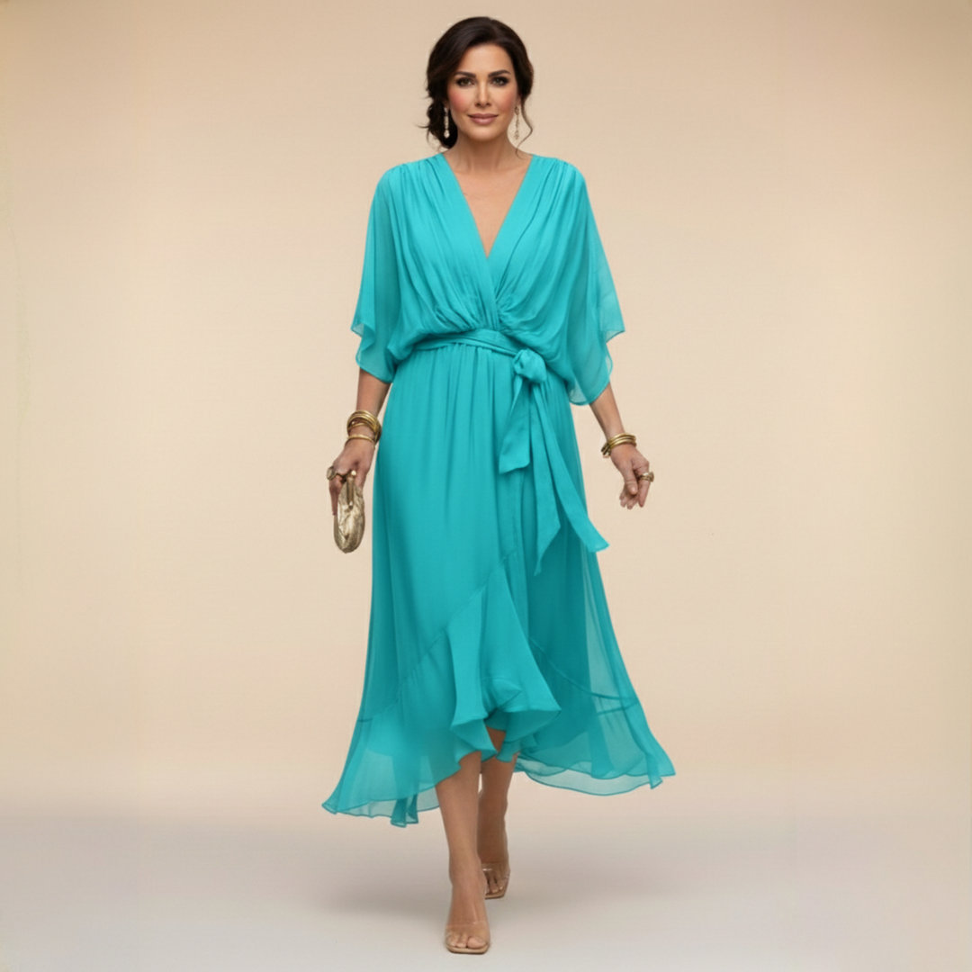 Cassidy - Chiffon Dress with V-Neck