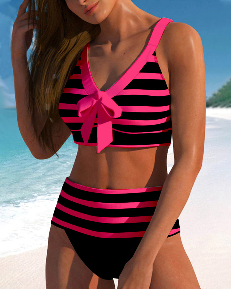 Beatrice Striped High-Waisted Bikini