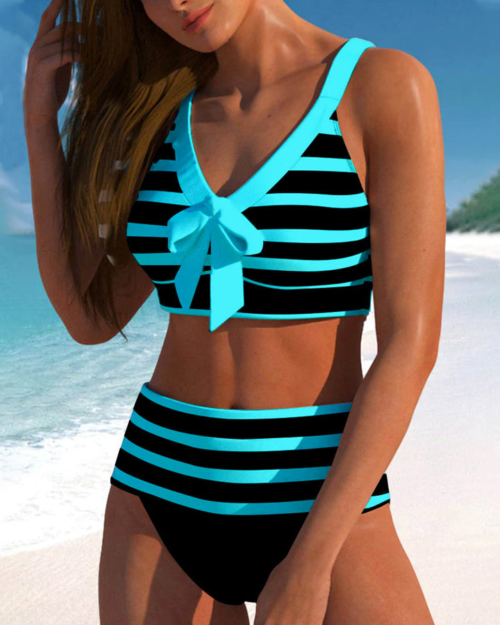 Beatrice Striped High-Waisted Bikini