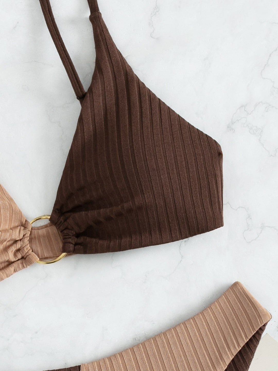 Inga | Ribbed Two Tone High Leg Bikini