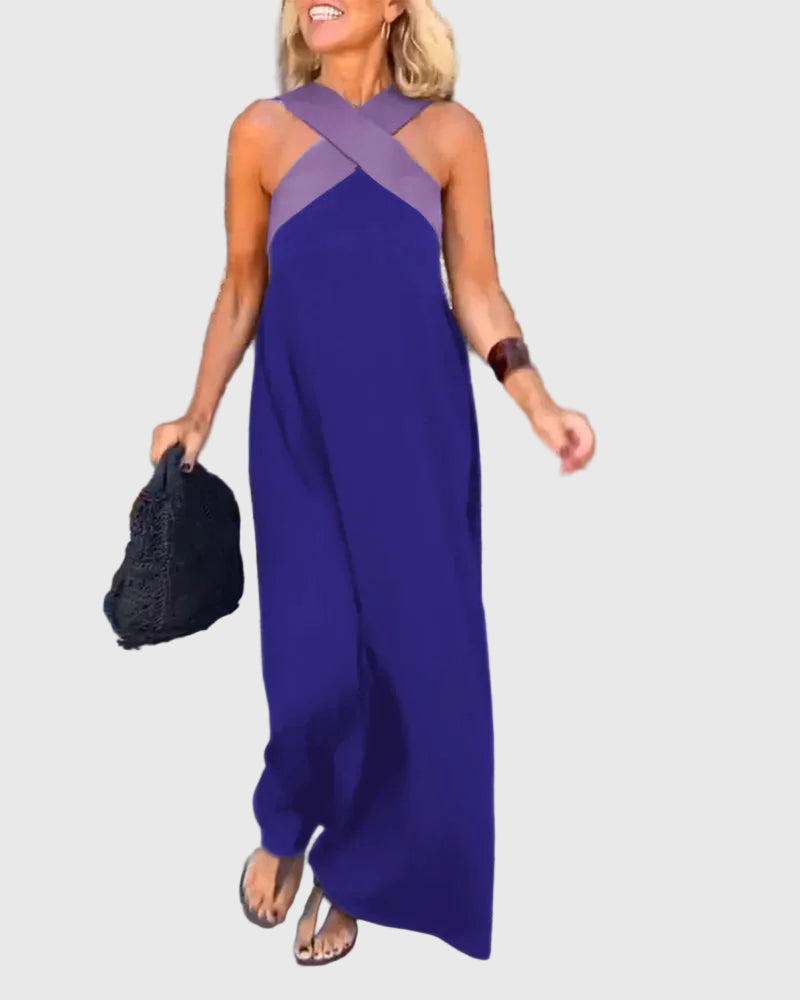 ELLA – CROSS-STRAP MAXI DRESS