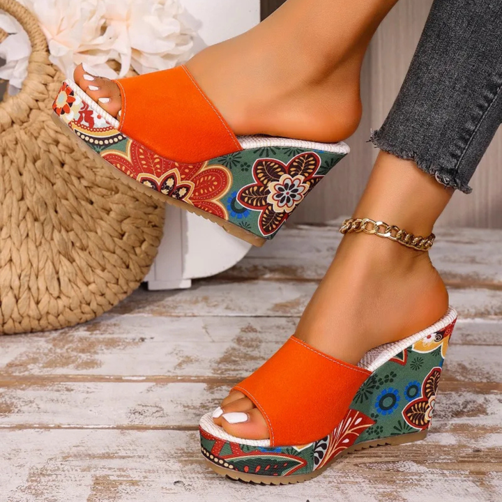 Leonie — Sculptural Mules with Flower Heel