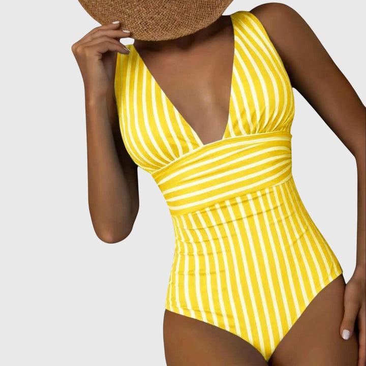 Katie — Striped Swimsuit