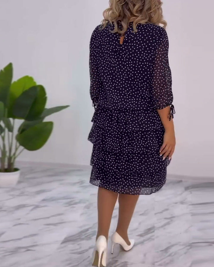 SHEILA – POLKA DOT LAYERED MIDI DRESS