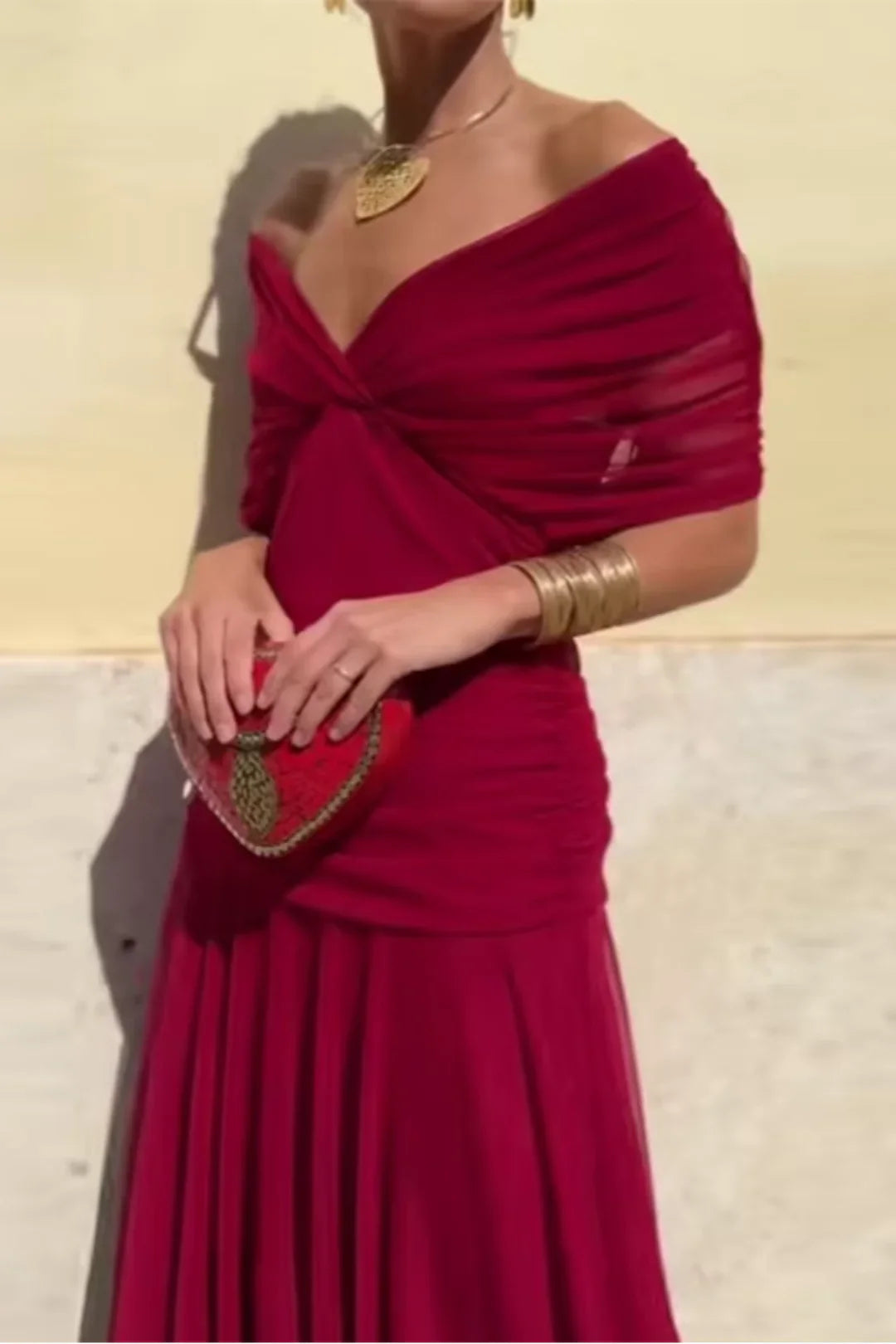Elegant V-Neck Maxi Party Dress