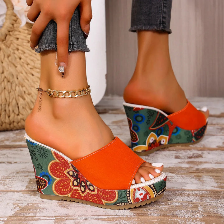 Leonie — Sculptural Mules with Flower Heel