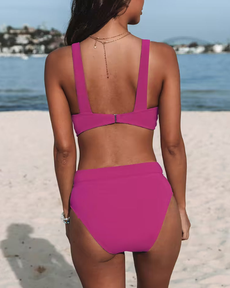 Beatrice - Solid high-cut swimsuit