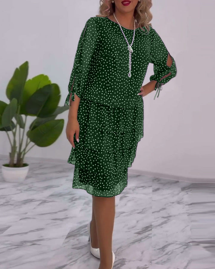 SHEILA – POLKA DOT LAYERED MIDI DRESS