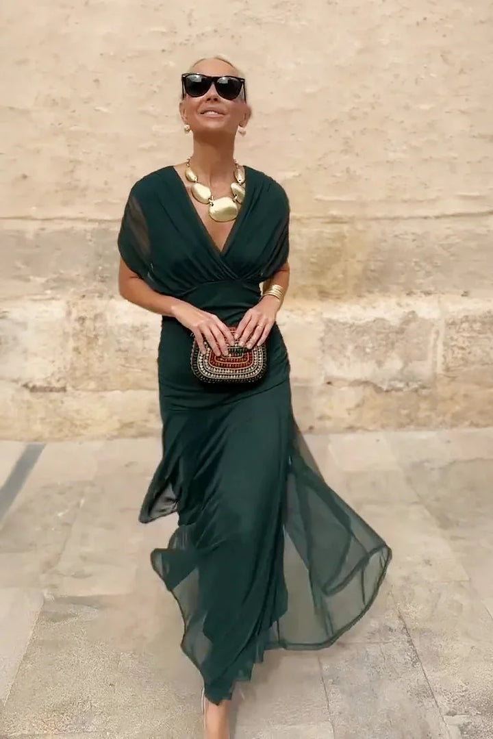 Elegant V-Neck Maxi Party Dress