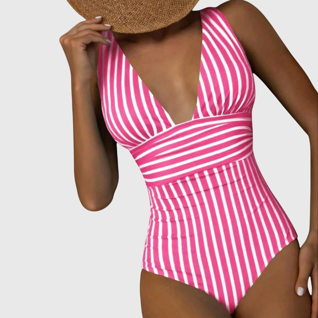 Katie — Striped Swimsuit