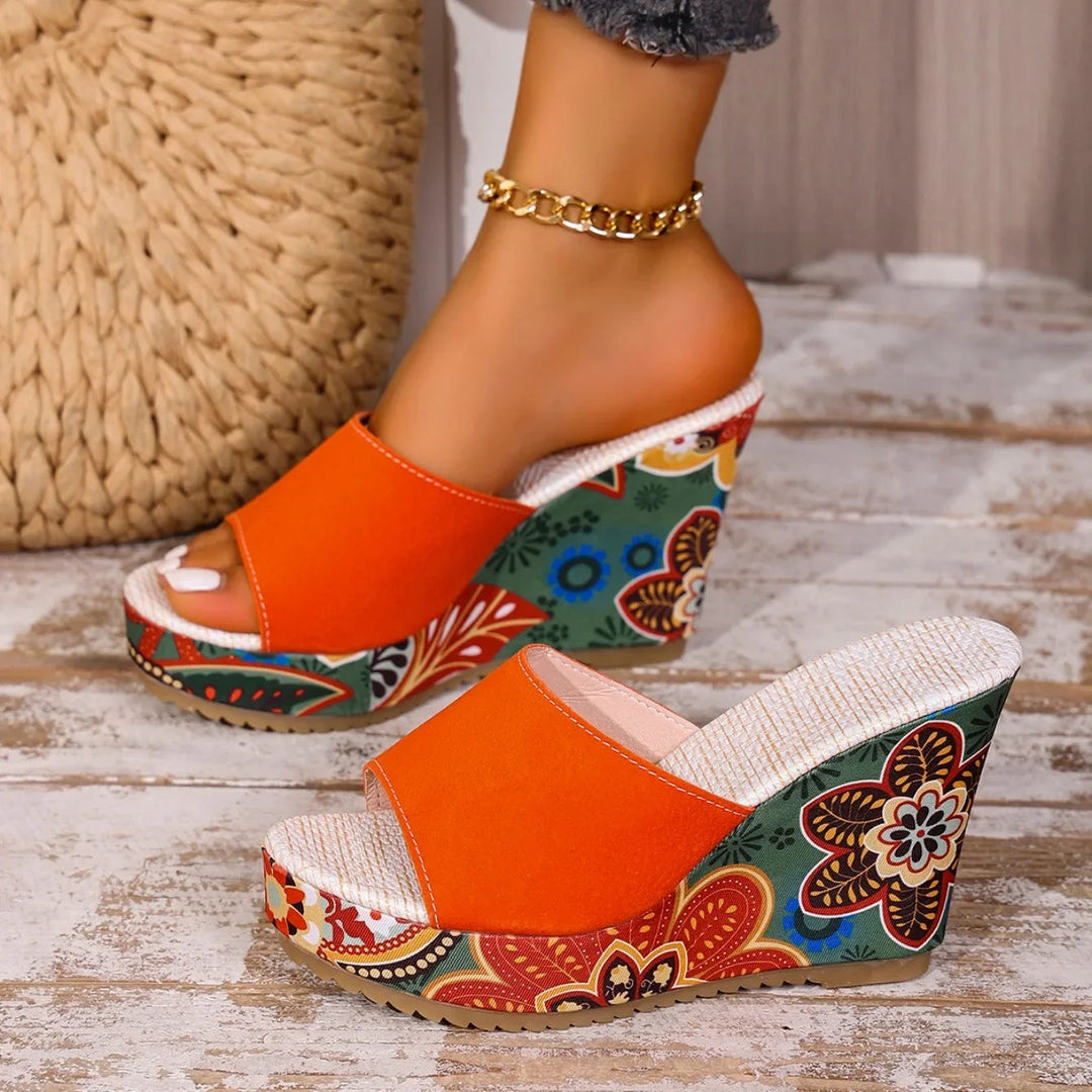 Leonie — Sculptural Mules with Flower Heel