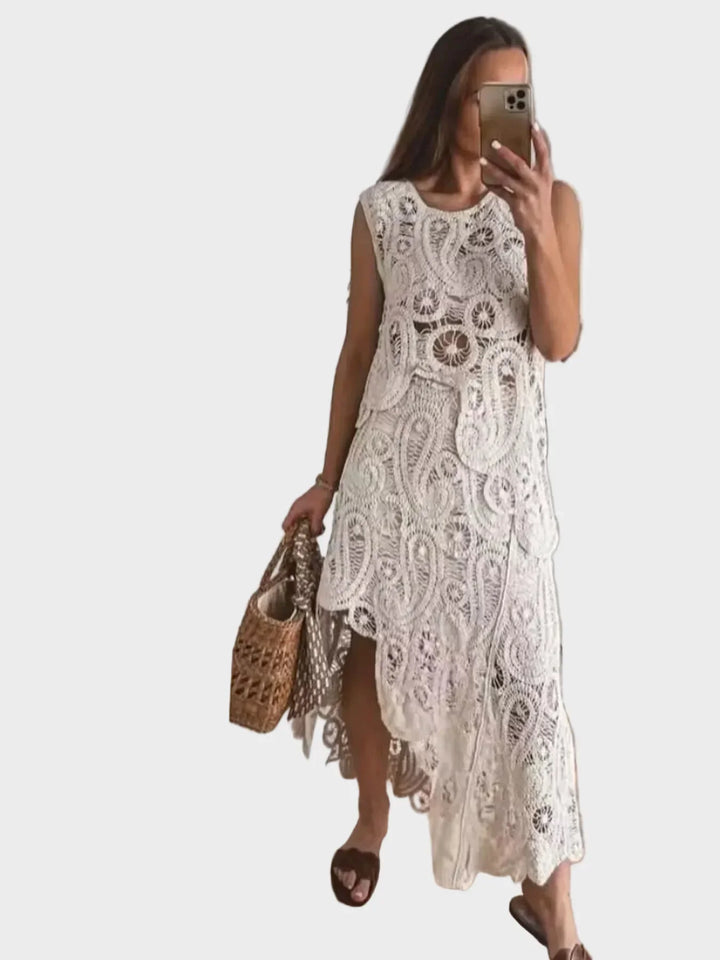 Elinor - Crochet Sleeveless Tank and Skirt Set