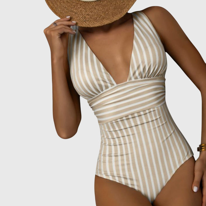 Katie — Striped Swimsuit