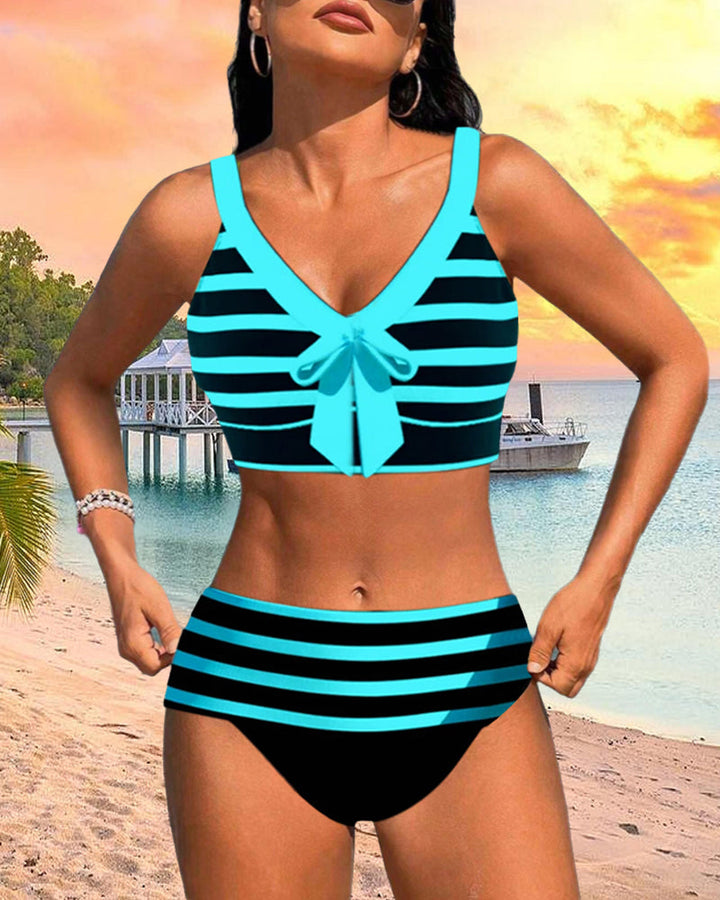 Beatrice Striped High-Waisted Bikini