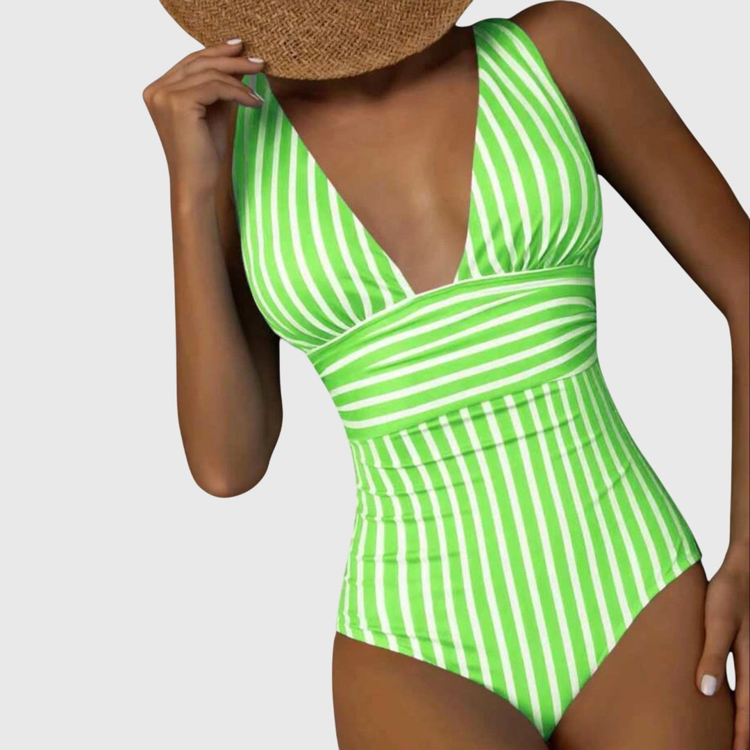 Katie — Striped Swimsuit
