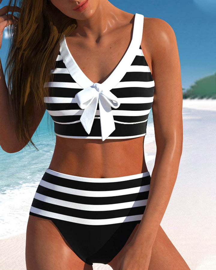 Beatrice Striped High-Waisted Bikini