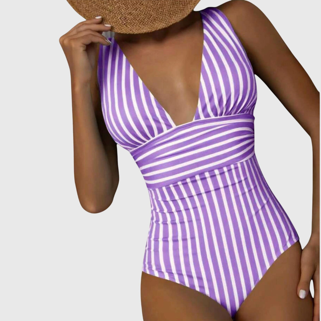 Katie — Striped Swimsuit