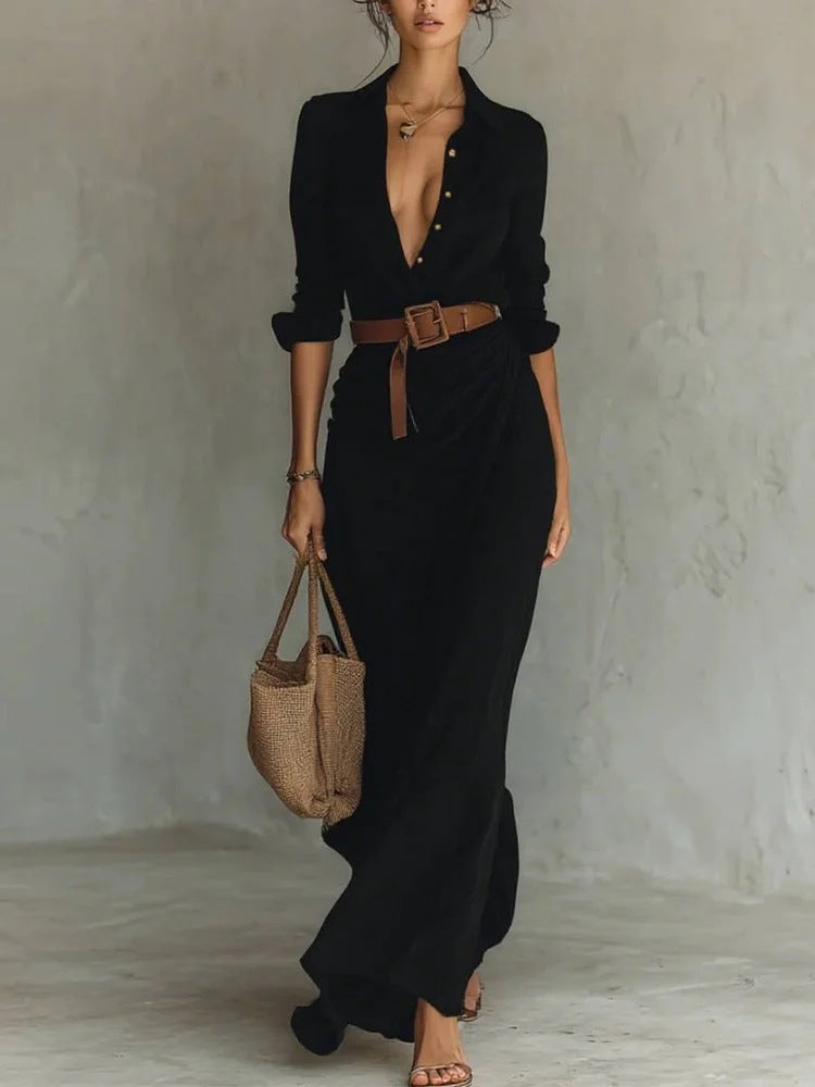 ELEANOR – BELTED MAXI DRESS