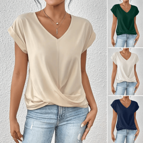 LILLY – TWIST FRONT V-NECK TOP