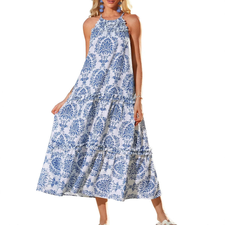 Noa – Chic Boho Halter Tiered Maxi Dress