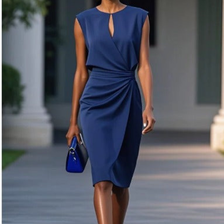 ZOEY – ELEGANT DRAPED MIDI DRESS