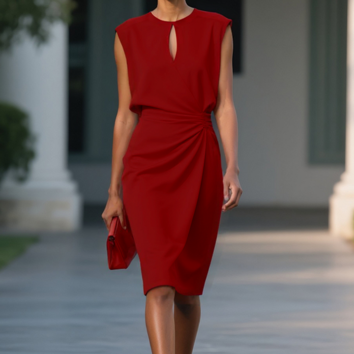 ZOEY – ELEGANT DRAPED MIDI DRESS