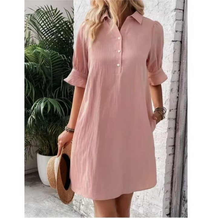 Elara - Casual Button Down Shirt Dress