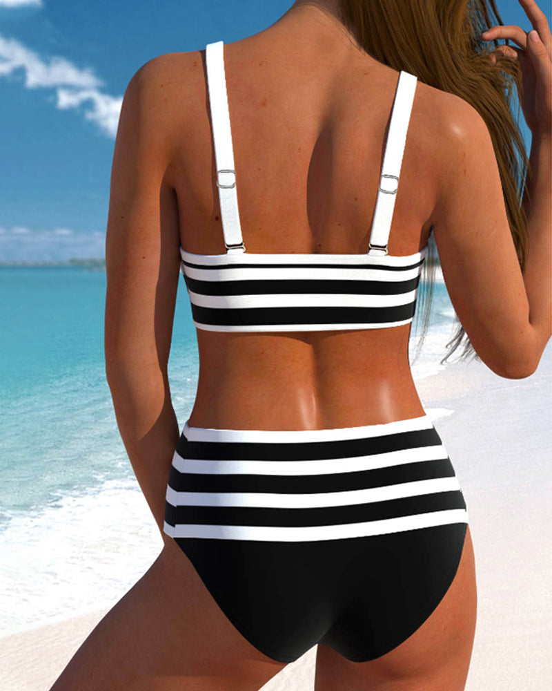 Beatrice Striped High-Waisted Bikini