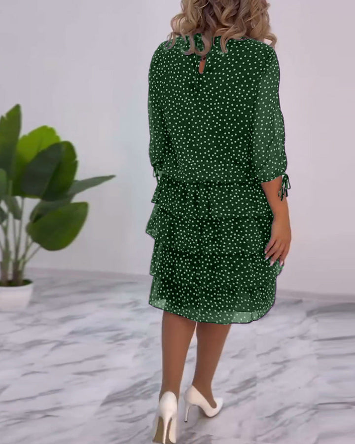 SHEILA – POLKA DOT LAYERED MIDI DRESS