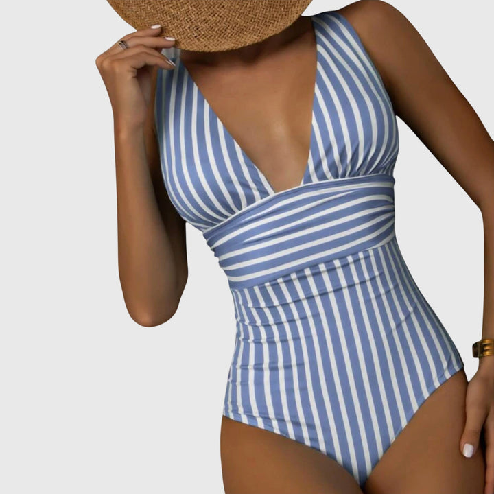Katie — Striped Swimsuit