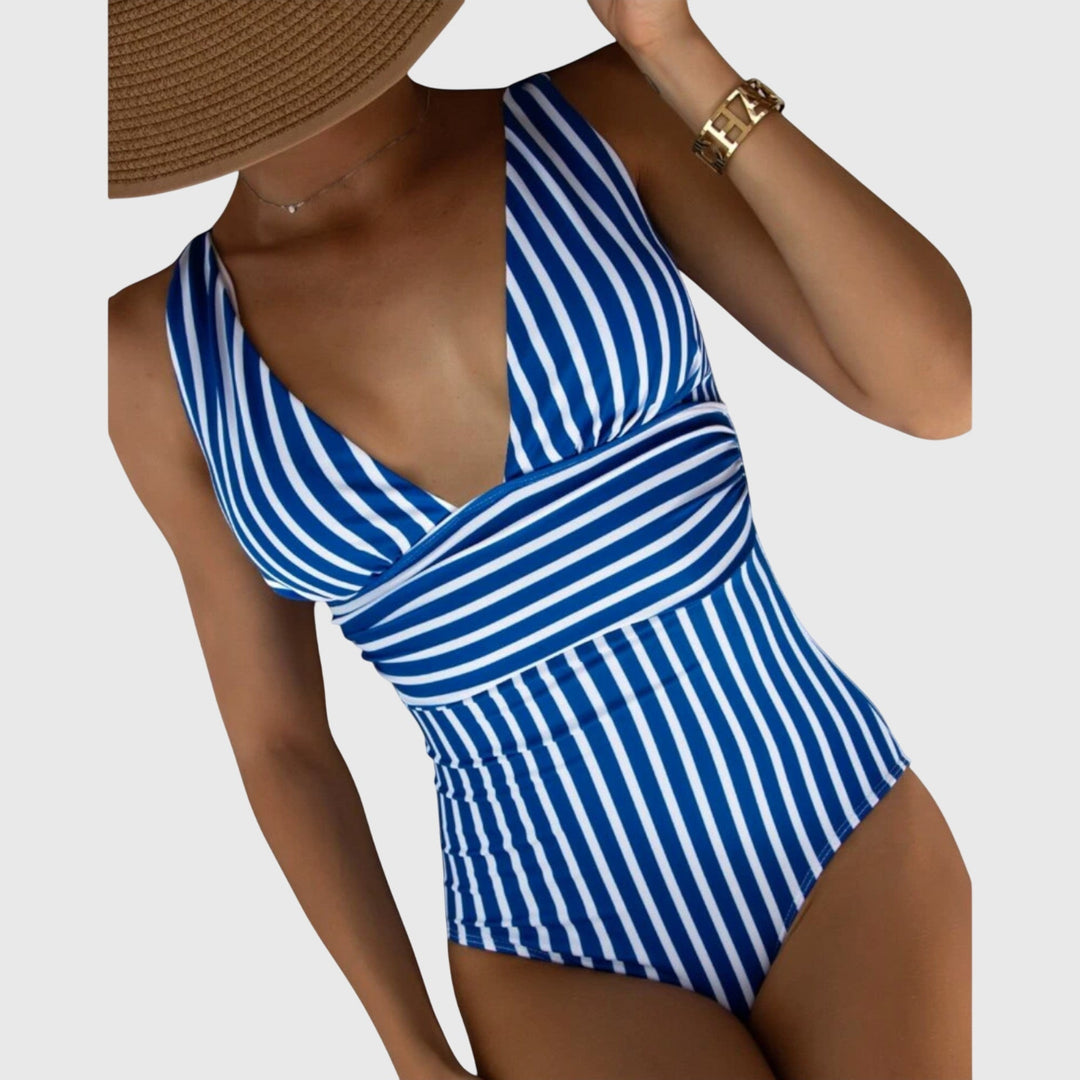 Katie — Striped Swimsuit