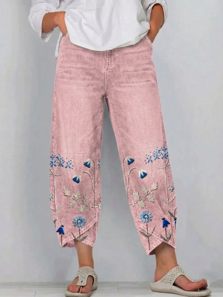 Helen | Embroidered Casual Chic Trousers
