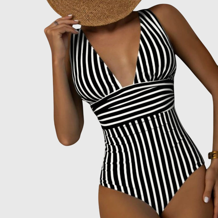 Katie — Striped Swimsuit