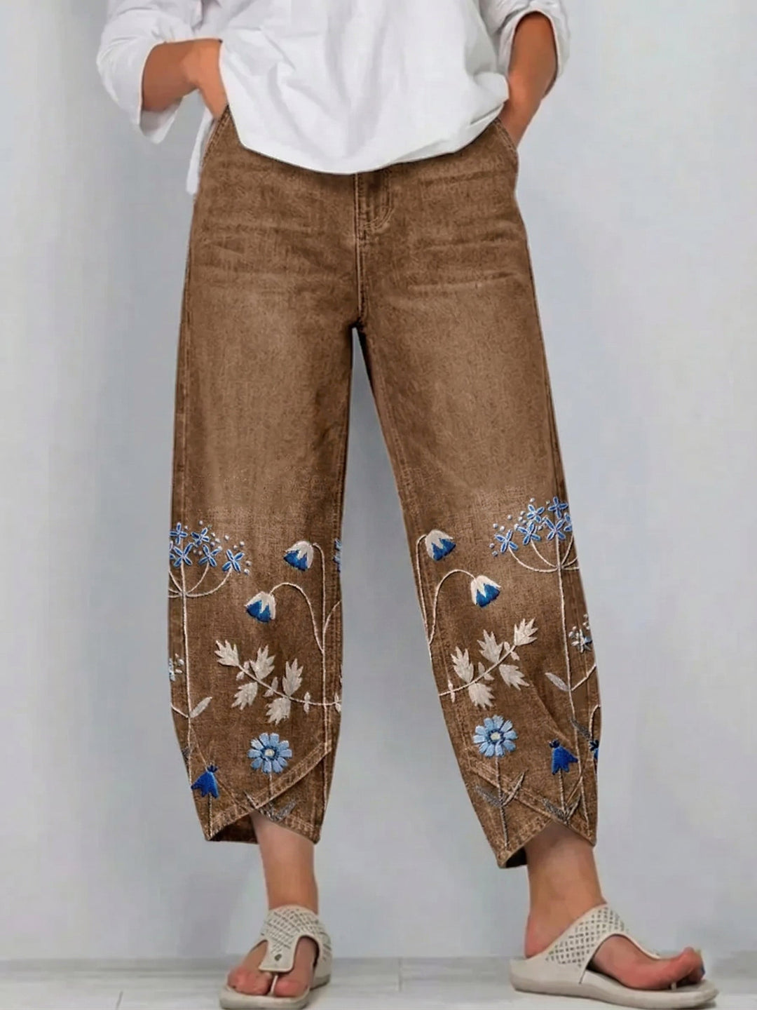 Helen | Embroidered Casual Chic Trousers