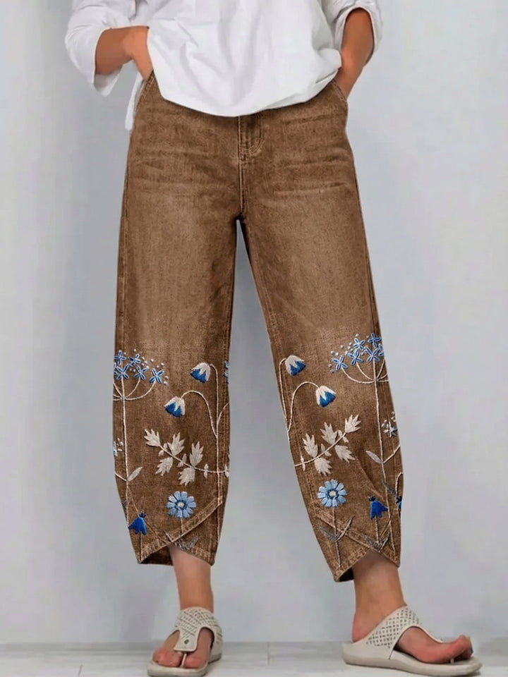 Helen | Embroidered Casual Chic Trousers