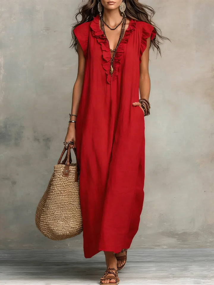 Beatrice bohemian maxi dress in red