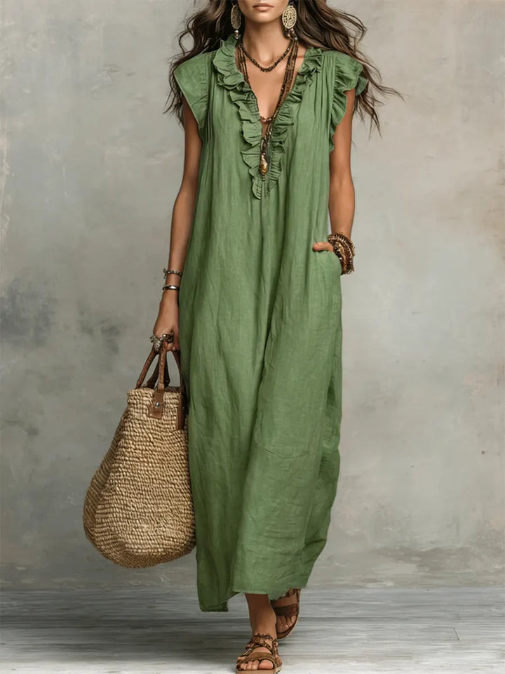 Beatrice bohemian maxi dress in green