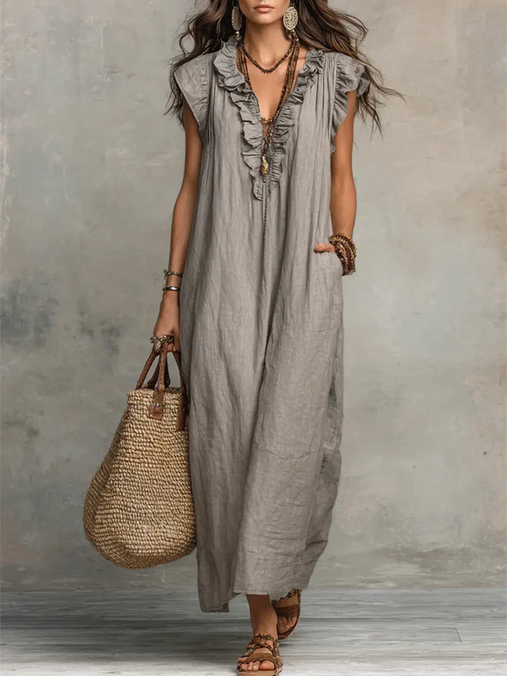 Beatrice bohemian maxi dress in grey